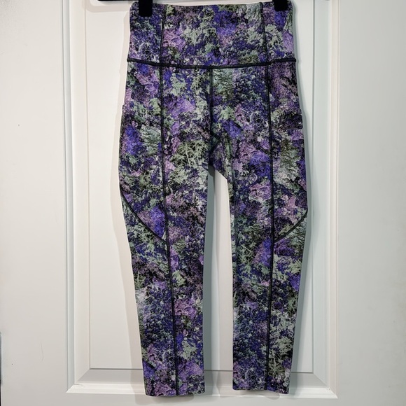 lululemon athletica Pants - Lululemon Fast & Free Cropped Leggings Purple Iris Size 4 Nulux Fabric